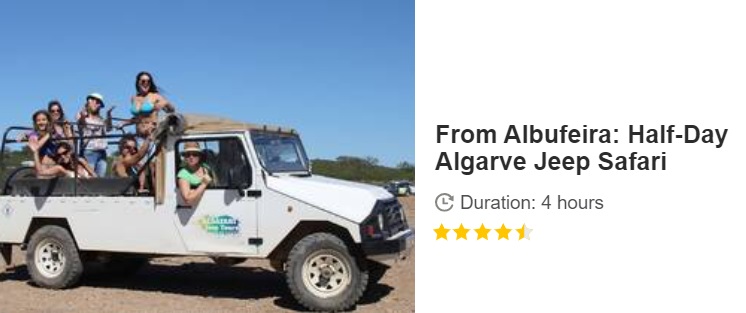 Button to Buy a GET YOUR GUIDE Half-Day Algarve Jeep Safari from Albufeira, Portugal