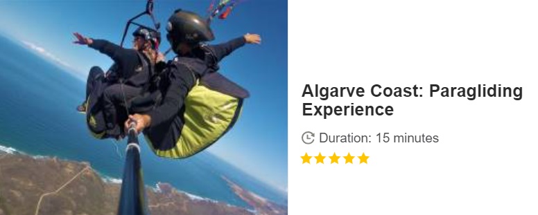 Button to Buy a GET YOUR GUIDE Algarve Coast Paragliding Experience in Portugal