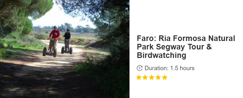 Button to Buy a GET YOUR GUIDE Ria Formosa Natural Park Segway Tour and Birdwatching in Faro, Portugal