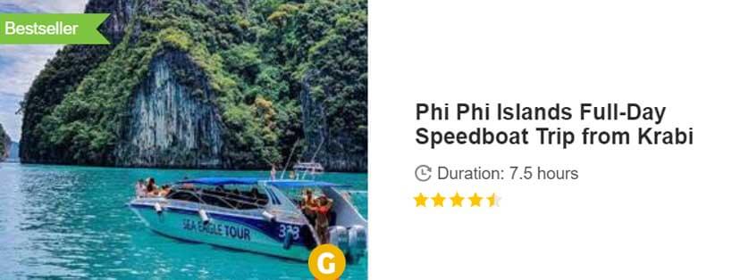 Button for Get your guide tour - Phi Phi Islands Full-Day Speedboat Trip from Krabi