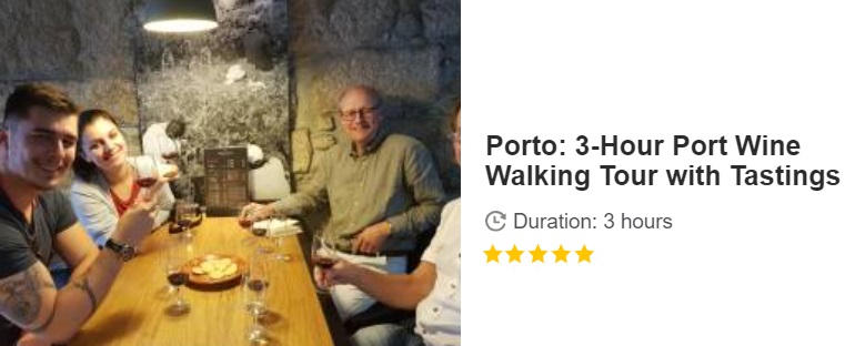 Button to Buy a GET YOUR GUIDE Port Walking Tour with Tasting in Porto, Portugal