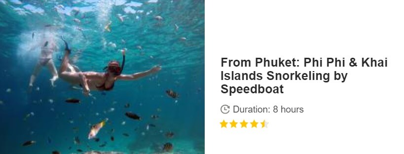 Button for Get your guide tour - From Phuket: Phi Phi & Khai Islands Snorkeling by Speedboat