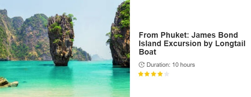 Button for Get your guide tour - From Phuket: James Bond Island Excursion by Longtail Boat