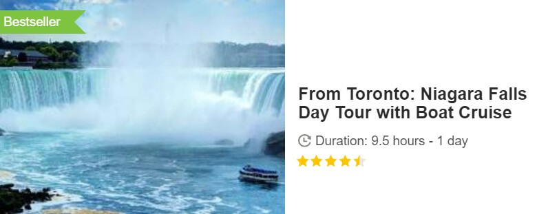 Button for Get your guide tour - From Toronto: Niagara Falls Day Tour with Boat Cruise,Canada