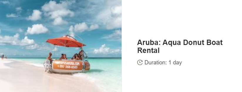 Button for Get your guide tour - Aruba: Aqua Donut Boat Rental