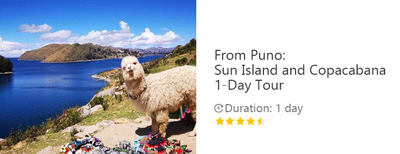 Button for Get your guide tour - From Puno: Sun Island and Copacabana 1-Day Tour