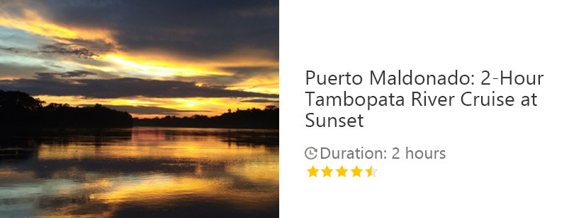 Button for Get your guide tour - Puerto Maldonado: 2-Hour Tambopata River Cruise at Sunset