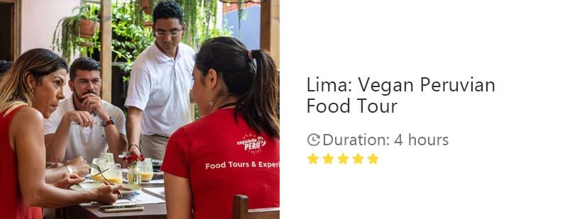 Button for Get your guide food tour - Lima: Vegan Peruvian Food Tour