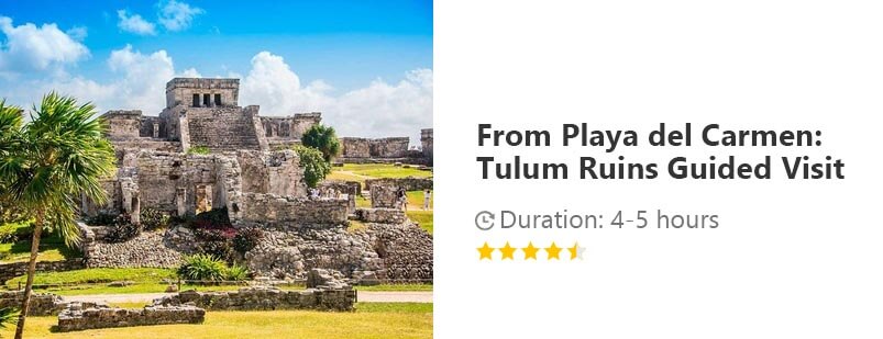 Button for Viator tour - Tulum Ruins Guided Visit from Playa del Carmen
