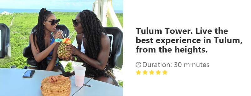 Button for Viator tour - Tulum Tower. Live the best experience in Tulum, from the heights.